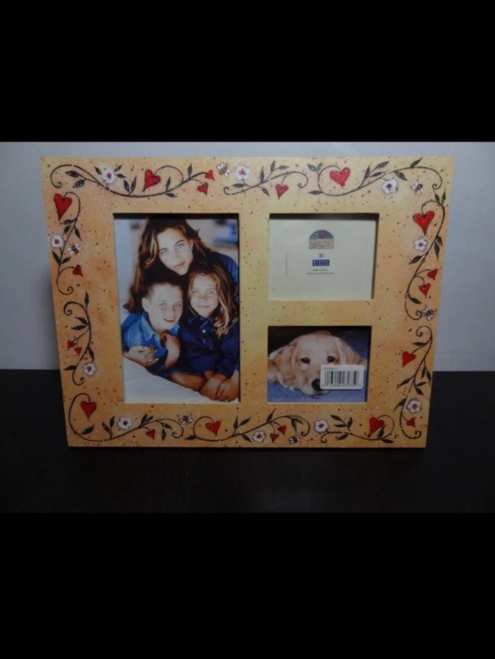 Burnes of Boston Susan Winget Folk Art Photo Frame - Holds 4 x 6 and 3 x 3 1/2